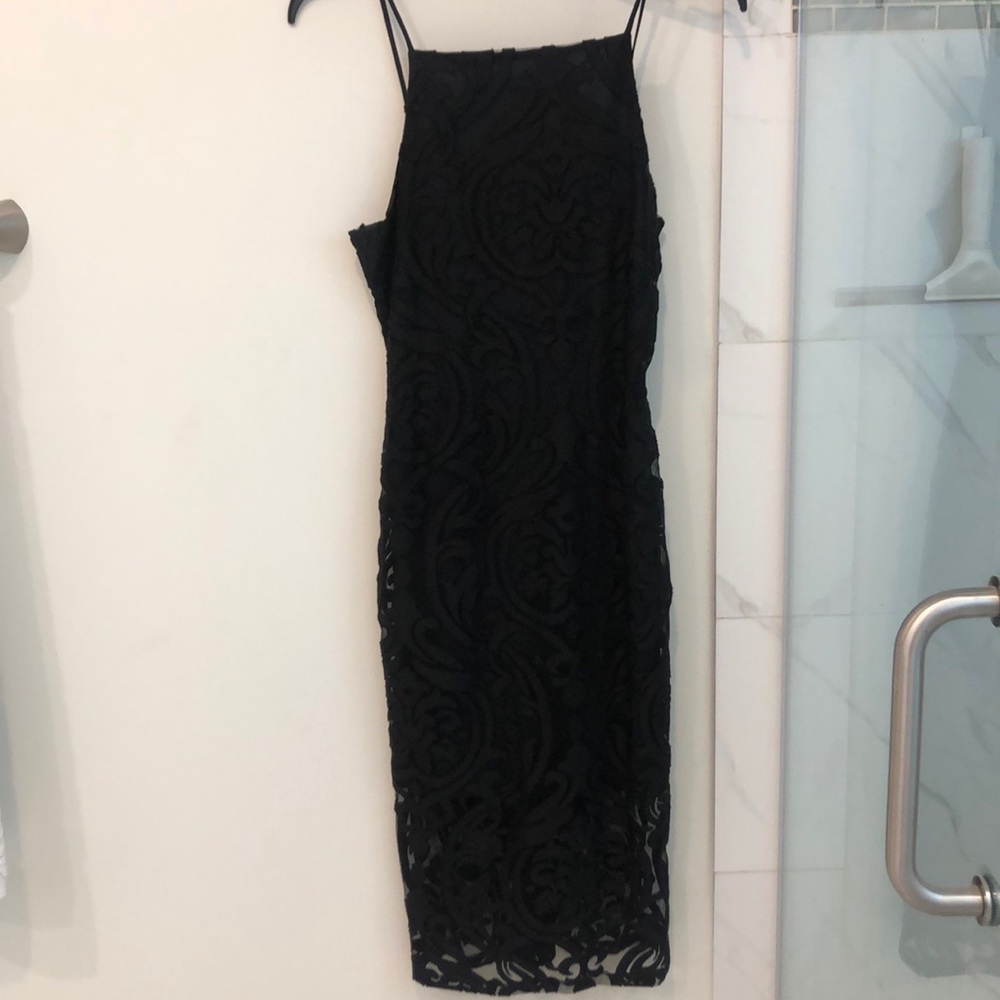 Black Spaghetti Strap Midi Dress